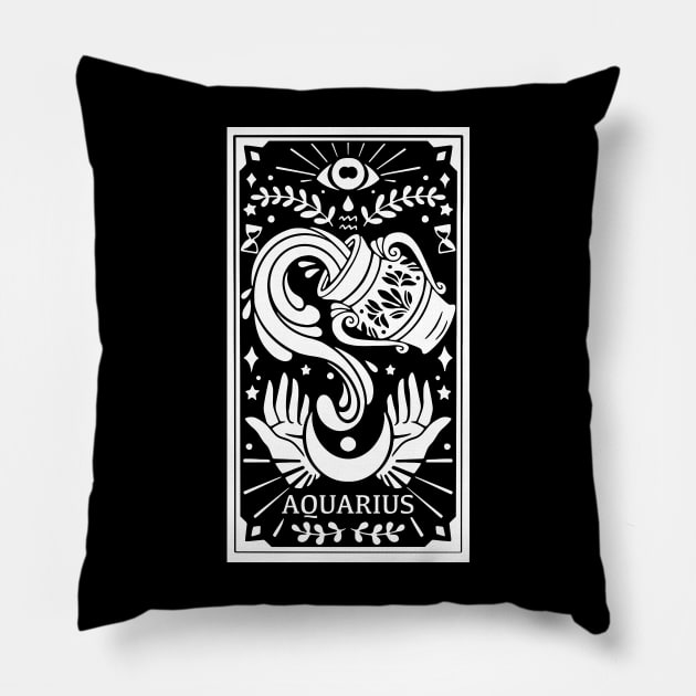 Aquarius - Tarot Style Pillow by allisonelyse