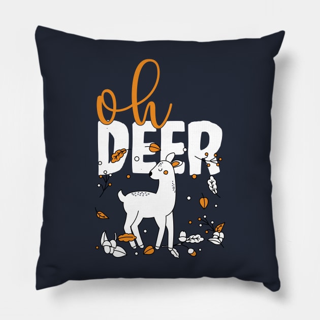 Oh deer cute hunting design Pillow by YEBYEMYETOZEN