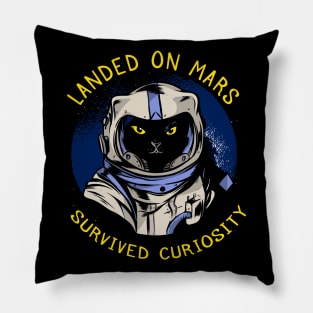 funny cat – Astrocat – Curiosity (dark variant) Pillow