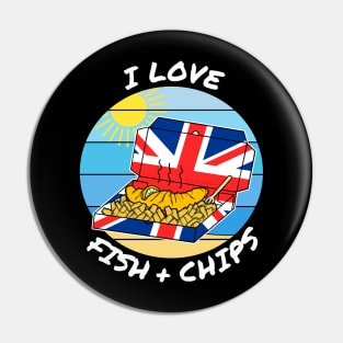 I Love Fish and Chips, Seaside Summer Holiday Pin