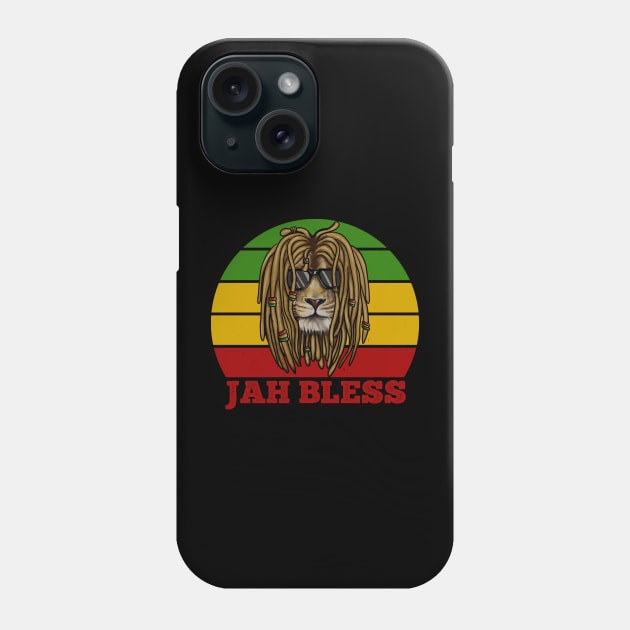 Jah Bless, Jamaica, Rasta African Lion Phone Case by dukito