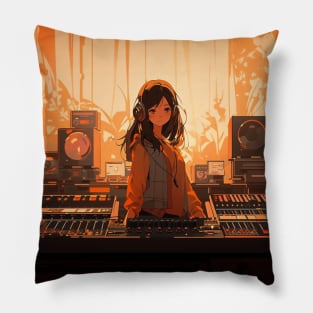 Lofi Girl In The Studio Deep House Pillow