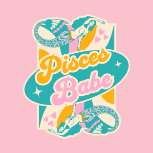 Pisces Babe Groovy Astrology Pisces Zodiac Sign T-Shirt