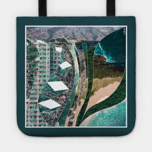 landscape of wonders in urban wetland collage Tote