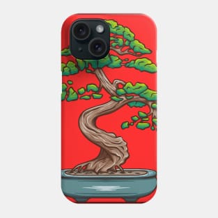 Vintage doodle illustration of Bonsai Tree Phone Case