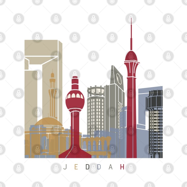 Jeddah skyline poster by PaulrommerArt