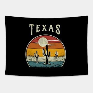 Cactus Vintage Texas Retro Wild Desert Sunset Summer Tapestry