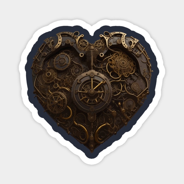 A Clockwork Heart - Steampunk Clock With Gears Magnet by AniMilan Design