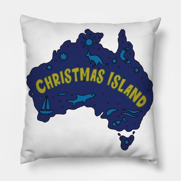 AUSSIE MAP CHRISTMAS ISLAND Pillow by elsa-HD