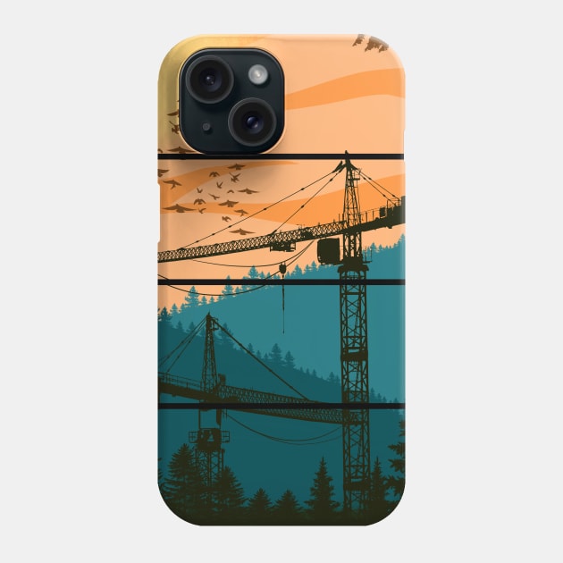 Tower Crane Nature Phone Case by damnoverload