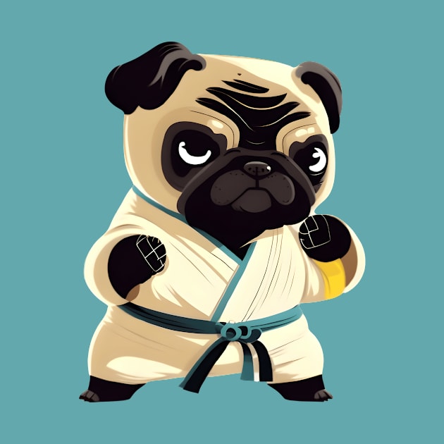 Pug dog knows karate by UniqueMe