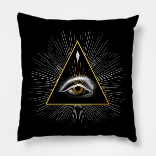 All seeing eye in pyramid Pillow