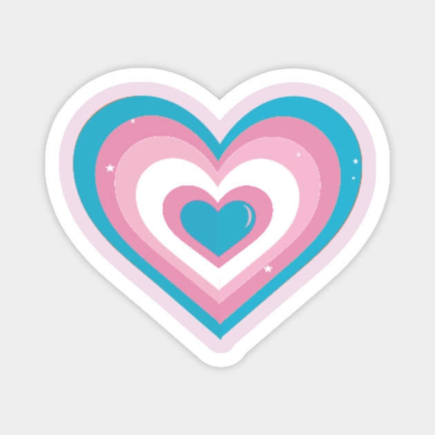 Trans Flag Heart Magnet by Cosmic Latte