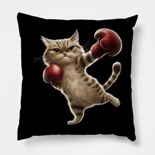 Boxing Cat Boxer Funny Cat Graphic Pillow