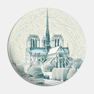 Serene Notre-Dame de Paris France Illustration Pin