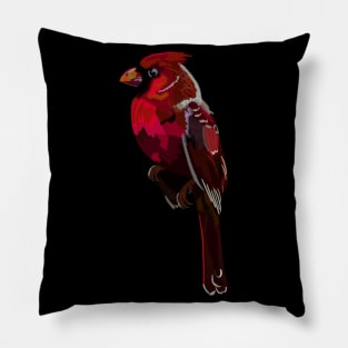 Spirograph Northern Cardinal Red Bird Pillow