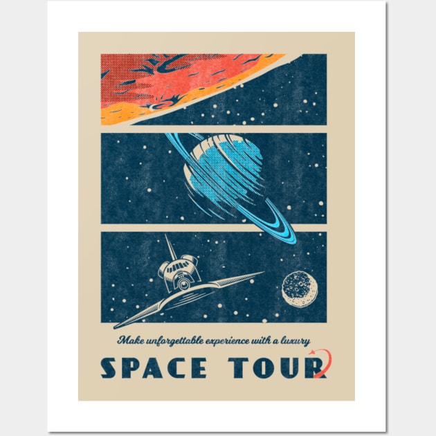 Space Tour - Vintage space travel poster #1 - Retro Space - Posters and Art Prints |
