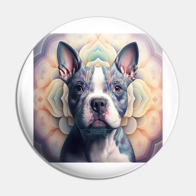 A Fractal Design of An American Boston Bull Terrier Pin by daniel4510