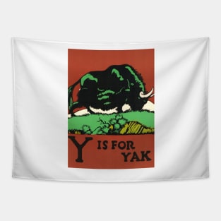 Y is for Yak:  ABC Designed and Cut on Wood by CB Falls Photographic Print Tapestry