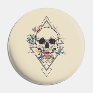 Skull Floral Boho Pin