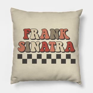 Frank Sinatra Checkered Retro Groovy Style Pillow