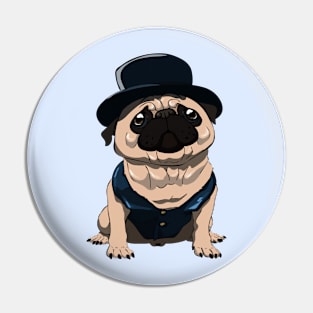 Fancy Top Hat Pug Pin