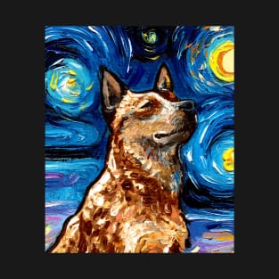 Red Heeler Night (Portrait) T-Shirt