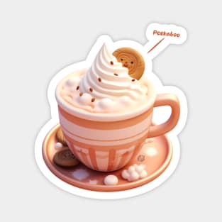 Peekaboo Kawaii cookie in a cup Magnet