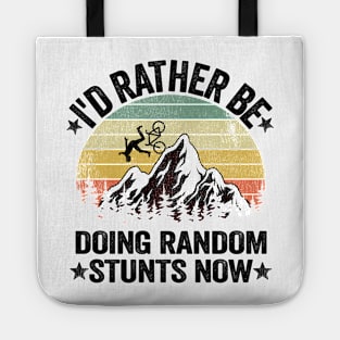 I'd Rather Be Mountain Biking Vintage MTB Downhill Gift Funny Tote