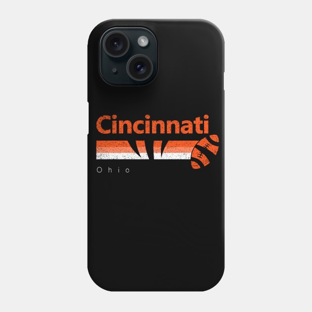 Cincinnati Vintage Football Retro Ohio Sports Bengal Game Day Phone Case by cytoplastmaximume