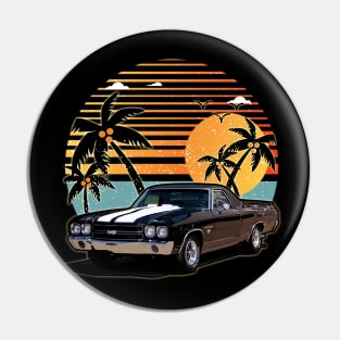 Chevrolet El Camino SS 1970 car sunset Pin