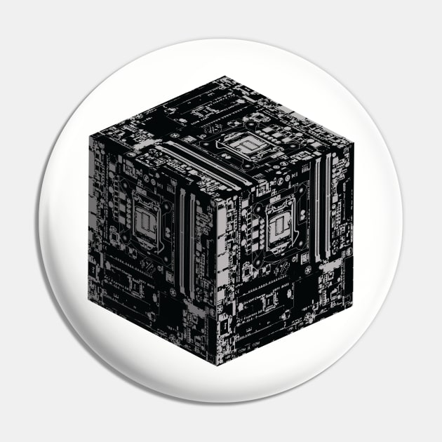 The Motherboard Cube Pin by PixelDot Gra.FX Collection