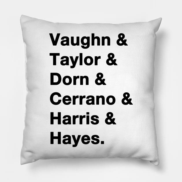 Major League Names Pillow by IdenticalExposure