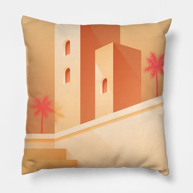 Boho travel art. Egypt, Morocco Pillow by GreekTavern