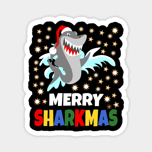 Merry Sharkmas Magnet by Work Memes