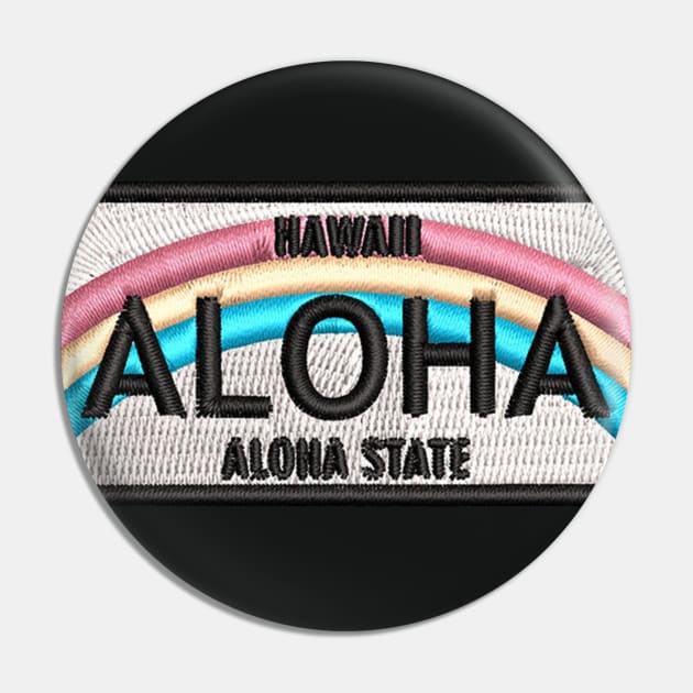 Aloha Hawaii License Plate Patch Pin by HaleiwaNorthShoreSign