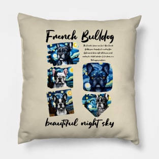 French Bulldog Under the Stars: A Starry Night Dream Pillow