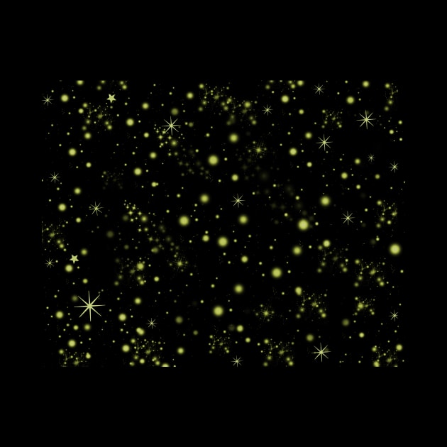 Night Sky Full of Tiny Yellow Stars Abstract Pattern by galaxieartshop