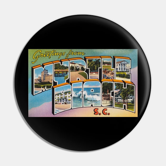 Greetings from Myrtle Beach, South Carolina. This digitally restored 1930's era vintage postcard is perfect gift for the Myrtle Beach, SC lover and features many historic landmarks Pin by SeaStories