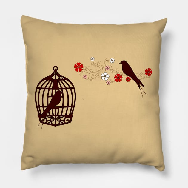 birds design and wall art Pillow by Jakesmile