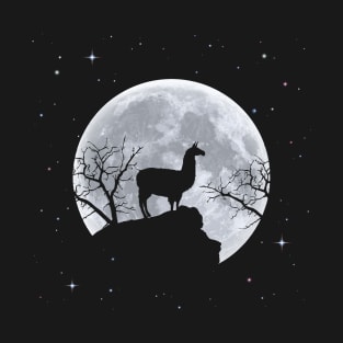 Llama Lovers Funny Llama And Moon Halloween Costume T-Shirt