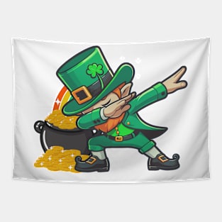 St Patrick's Day Dabbing Leprechaun Tapestry