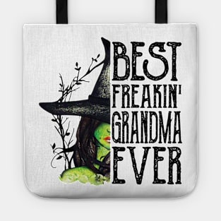 Best Freakin' Grandma Ever Witch Halloween Gift Shirt Tote