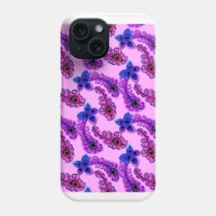 Peacock Neck Gator Pink Purple Blue Peacock Feathers Phone Case