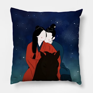 Riding horse Love Like Galaxy illustration Pillow