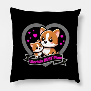 World's Best Mom Cute Corgis Pillow