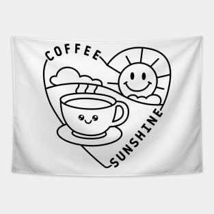 Coffee and Sunshine Cute Kawaii design Tapestry