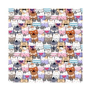 Cute Cat Theme Pattern gift for cat lover T-Shirt