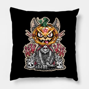 Halloween - Cat with Pumpkin head Pillow