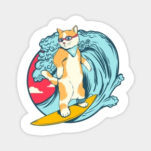 Cool Surfing Cat Magnet